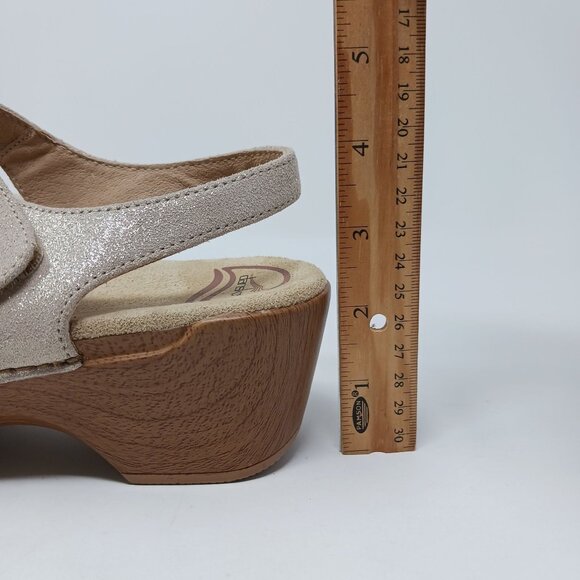 Dansko Sonnet Sandals Size 39 Platform Glitter Adjustable Straps - Picture 12 of 13